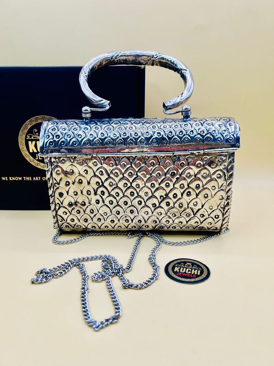 Metal Silver Handle Bag