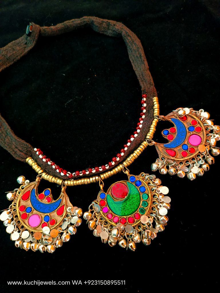 Multi Crystal Beads Afghani Cultural Choker