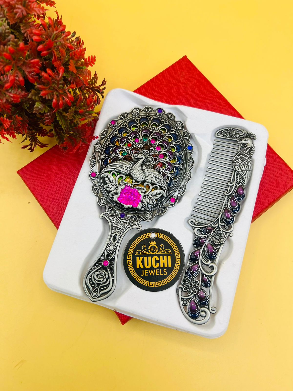 New Design Metal Comb With Mirror