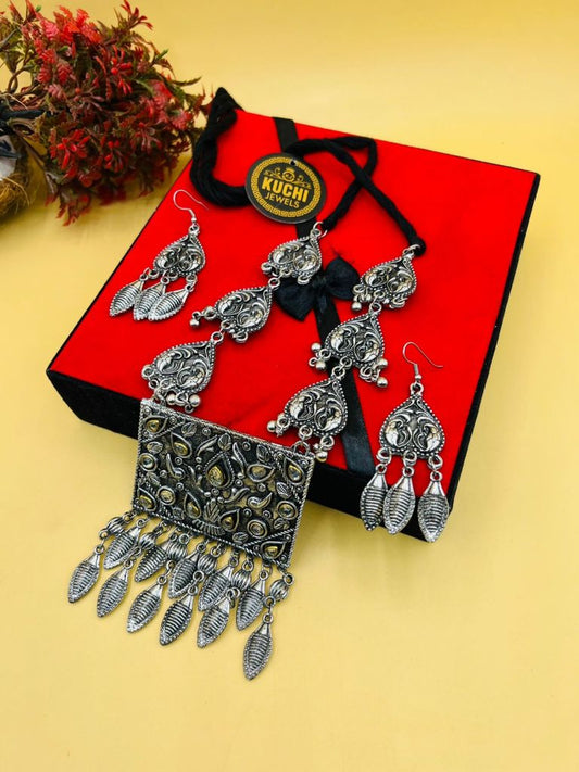 Oxidized Antique Polish Necklace Set