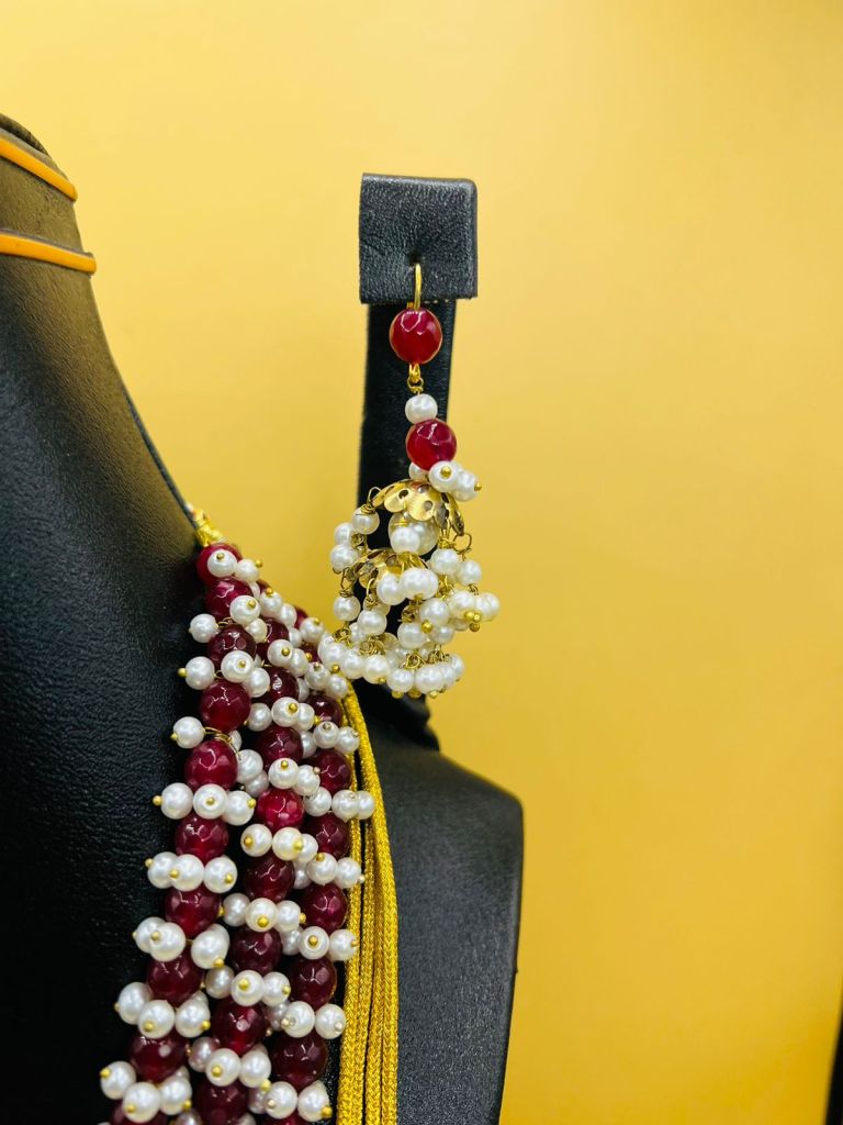 Real Indian Pearl Three Layers Mala Set