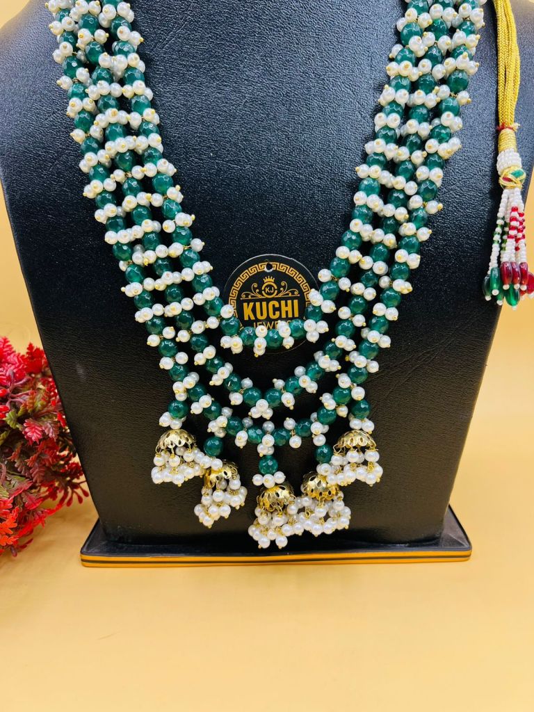 Real Indian Pearl Three Layers Mala Set