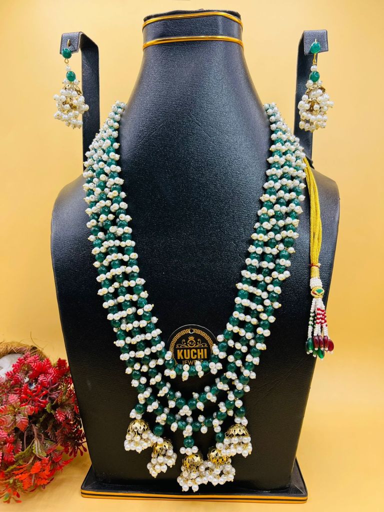 Real Indian Pearl Three Layers Mala Set