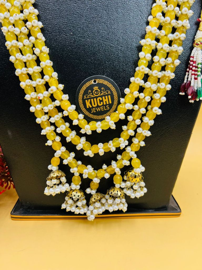 Real Indian Pearl Three Layers Mala Set