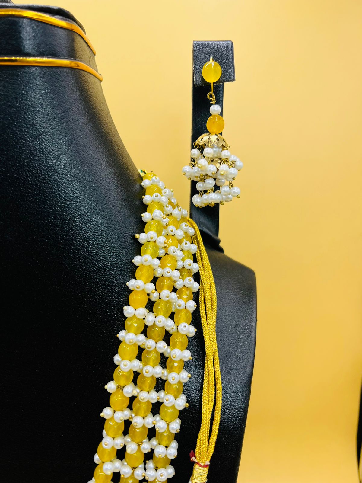 Real Indian Pearl Three Layers Mala Set