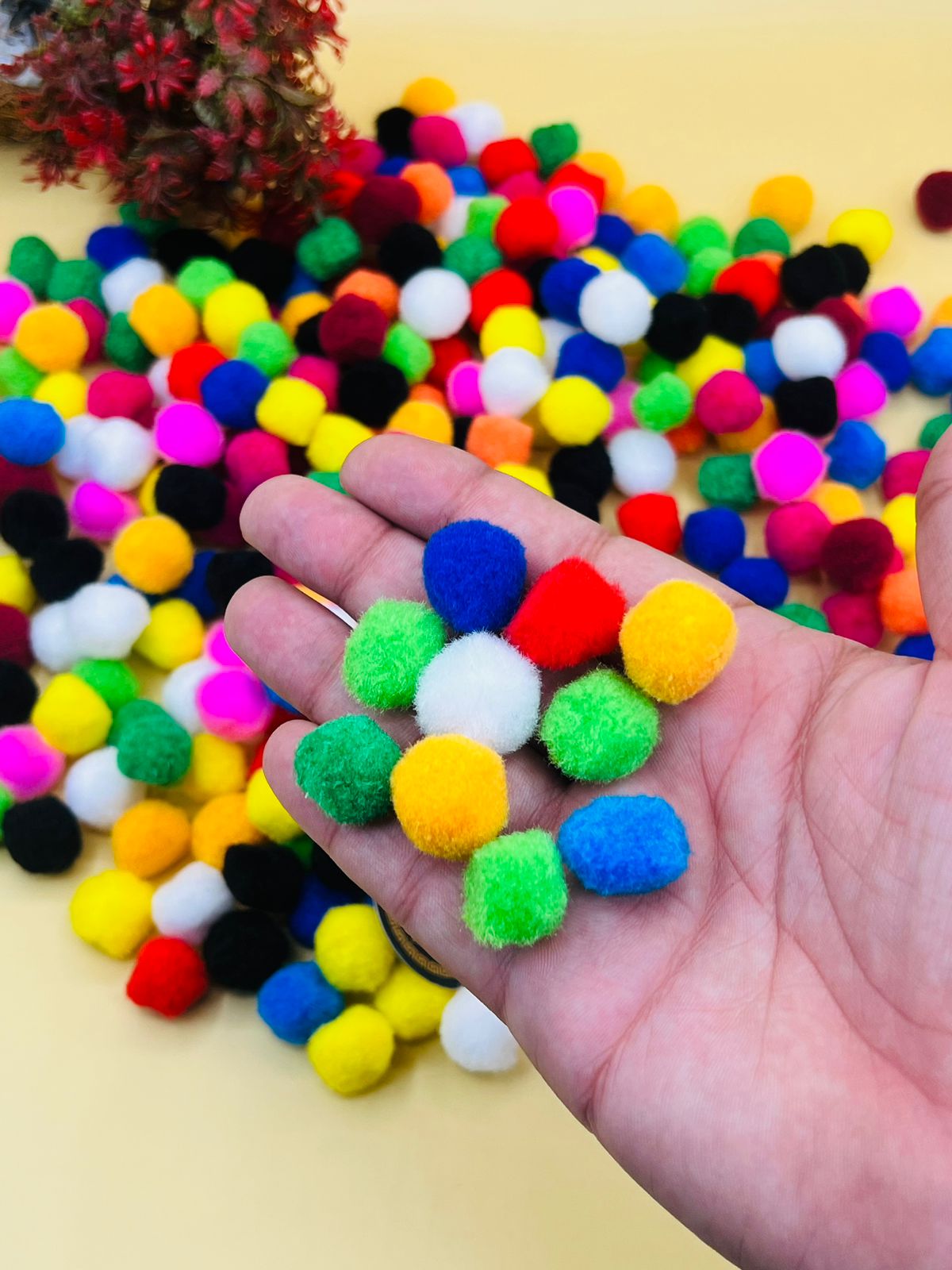 Solid Color Pompom Cotton Balls For Dress Accessories 50 Pcs