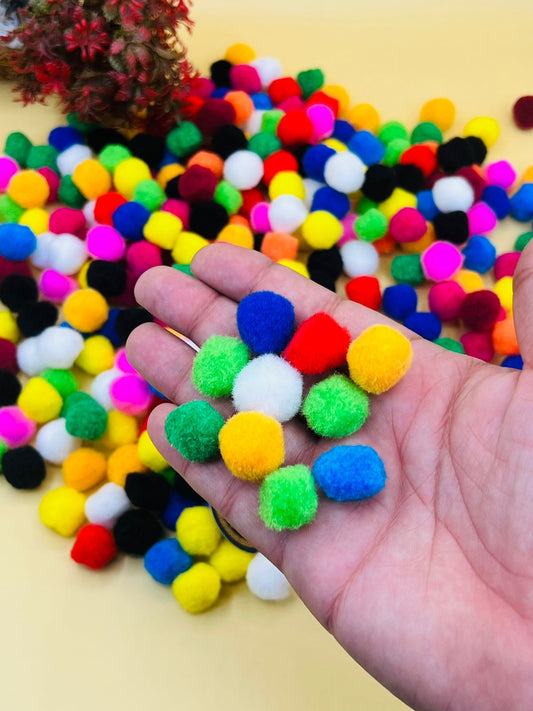 Solid Color Pompom Cotton Balls For Dress Accessories 50 Pcs