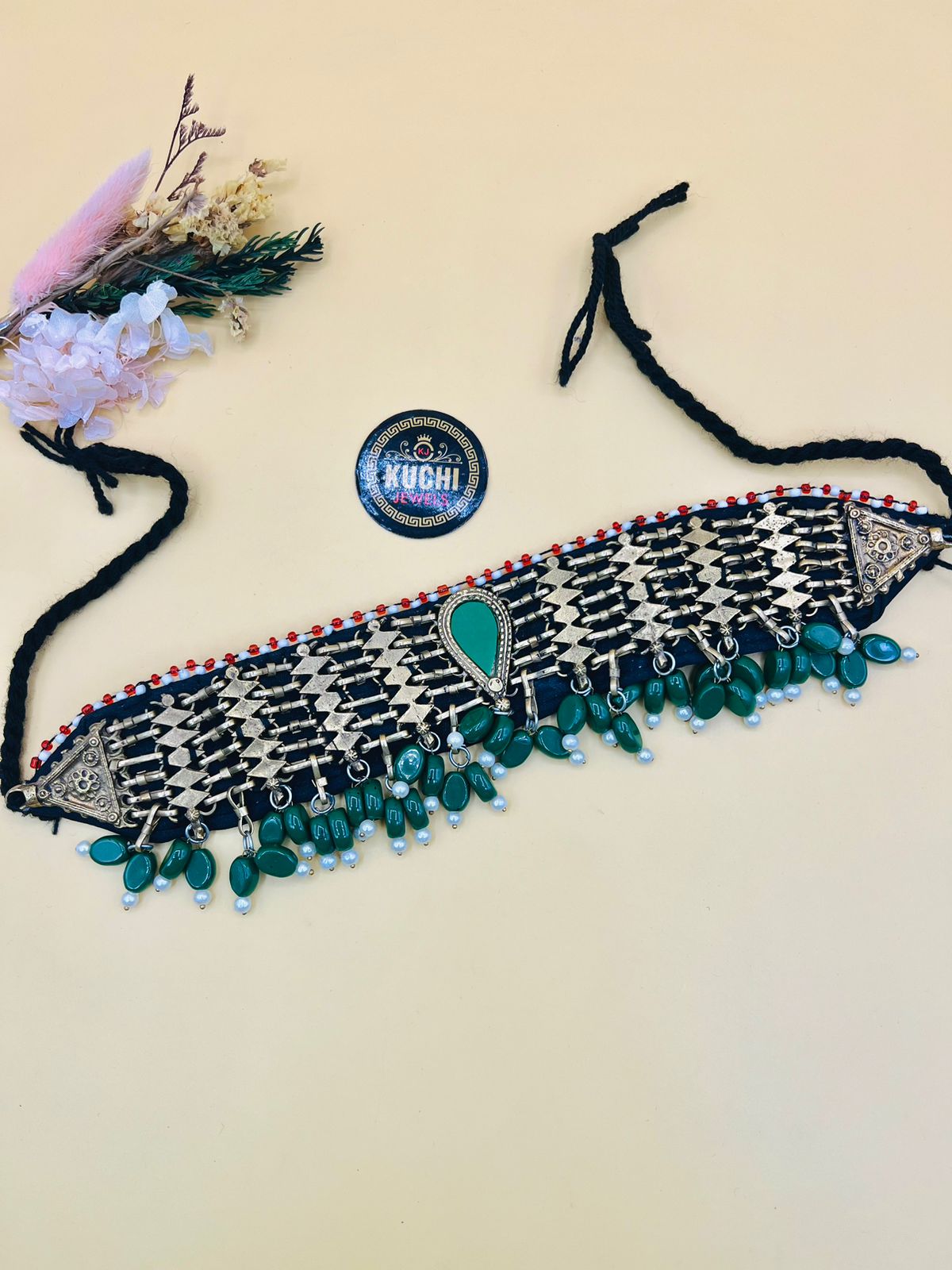 Solid Colors Beads Golden Choker