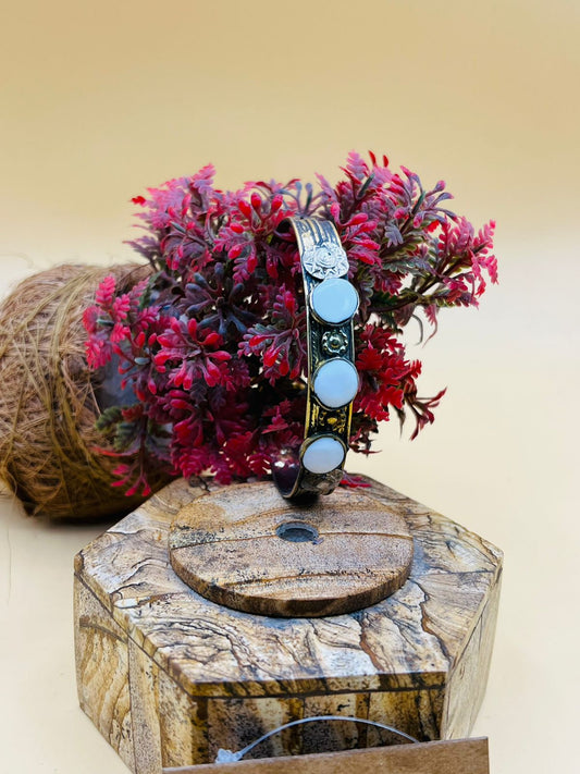 Three White Stone Traditional Bracelet