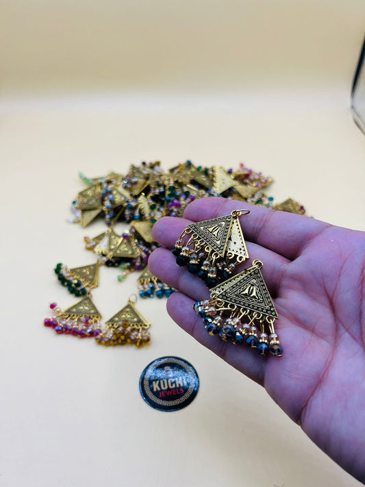 Triangle Metal Button Multi Color For Women Dresses 6 Pcs