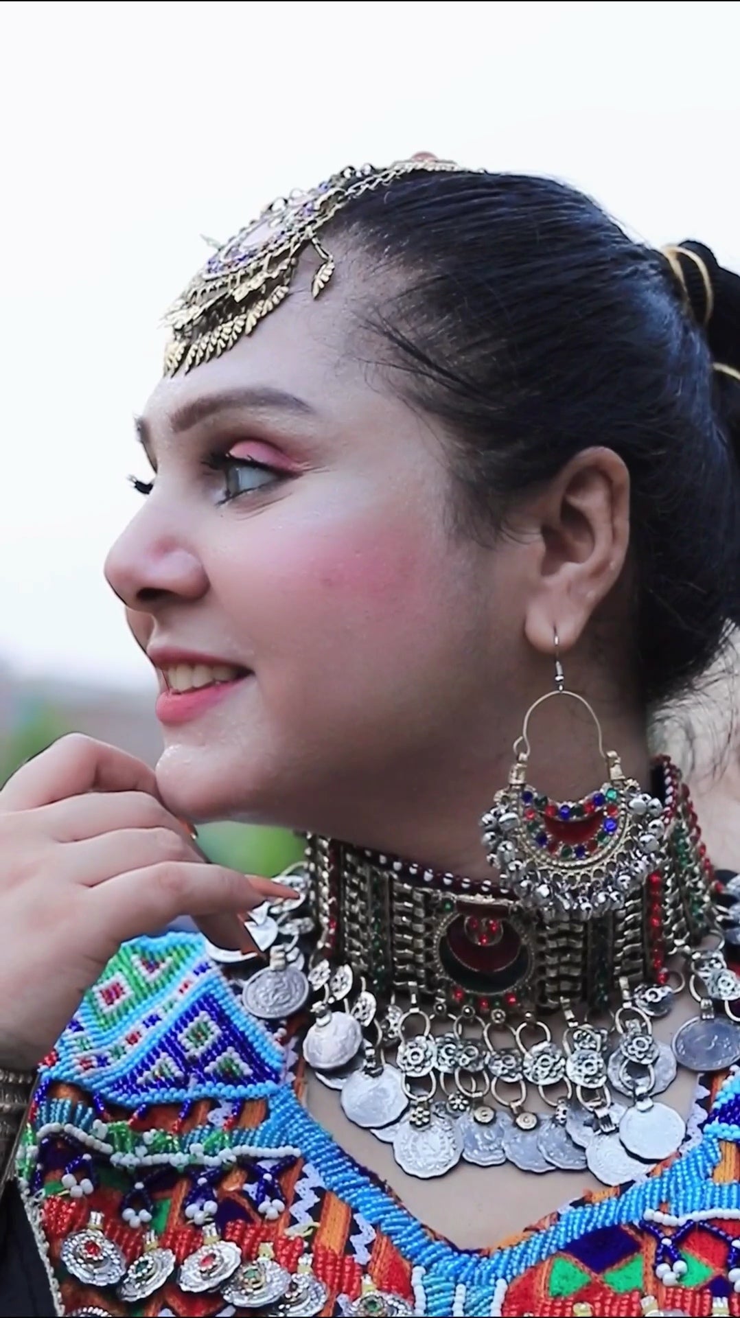 Tribal Coins Choker Set With Head Tikka