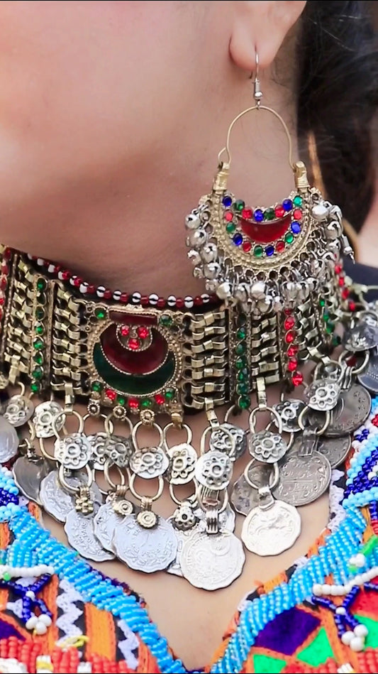 Tribal Coins Choker Set With Head Tikka