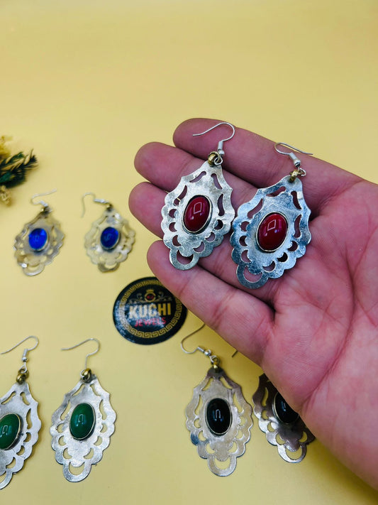 Turkman Style Multi Stone Earrings