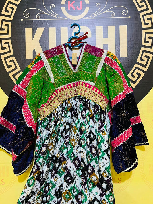 Vintage Afghan Shirt With Linen Fabric Stuff