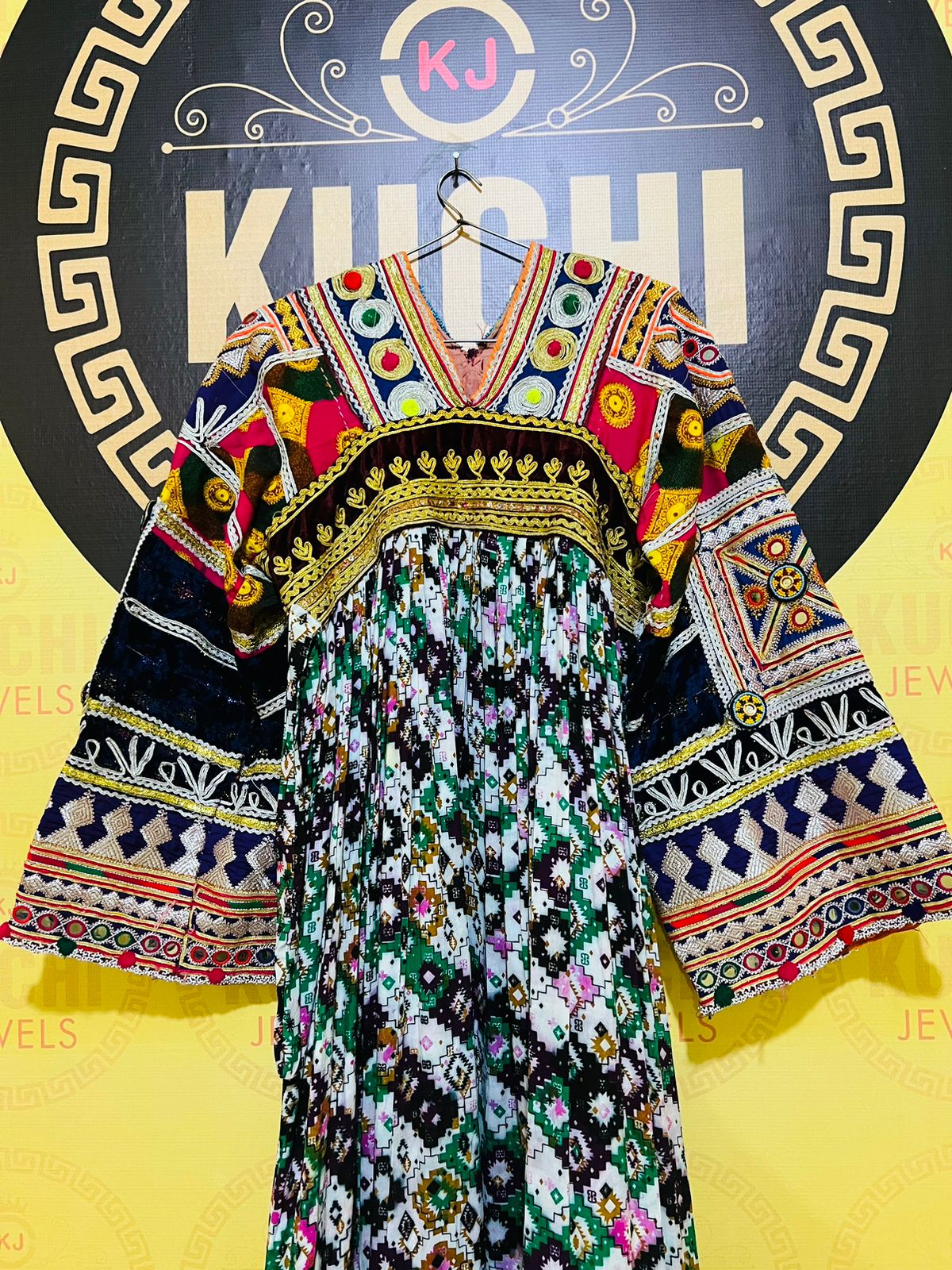 Vintage Afghan Shirt With Linen Fabric Stuff