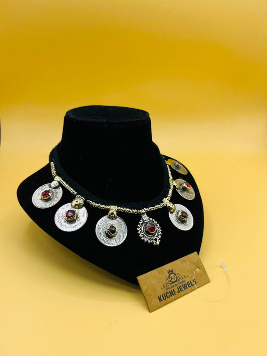 Vintage Crystal Coins Choker