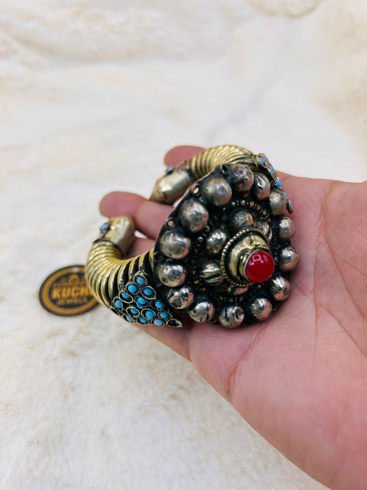 Vintage Turquoise Beads Turkmen Bracelet