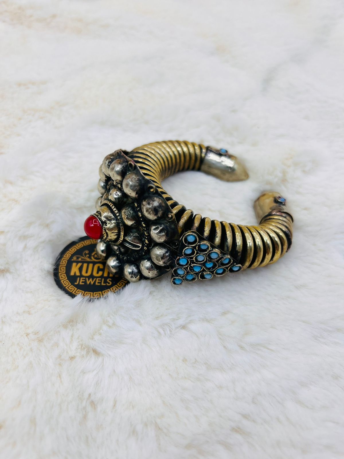 Vintage Turquoise Beads Turkmen Bracelet