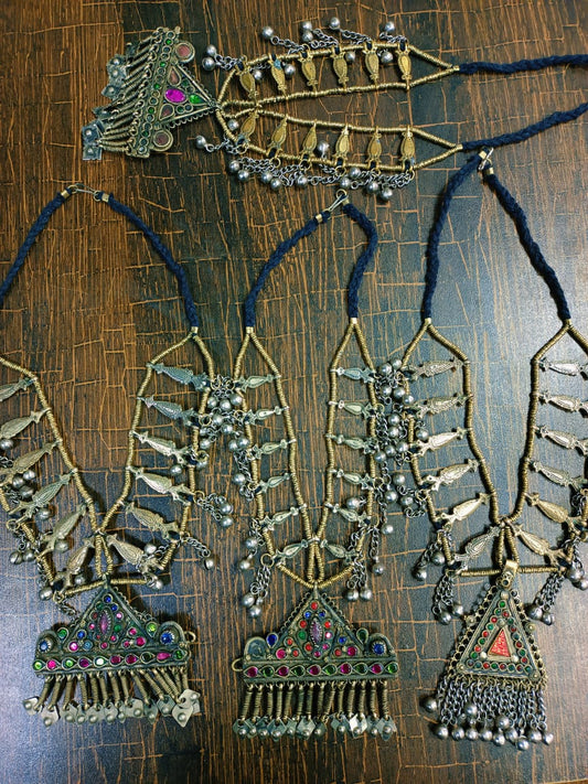 Metal Fish and Bells Afghan Necklace