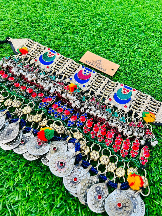 Boho Gypsy Style Kuchi Choker With Unique Beads