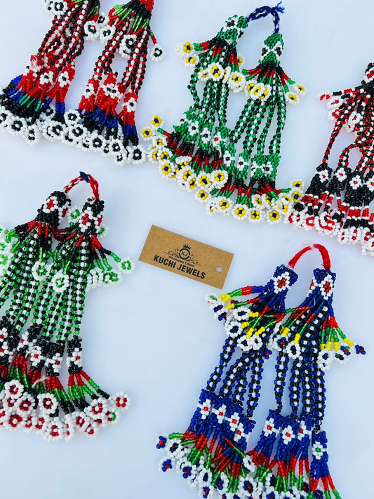 Multi Color Beads Handmade Tassels Pair for Decoration