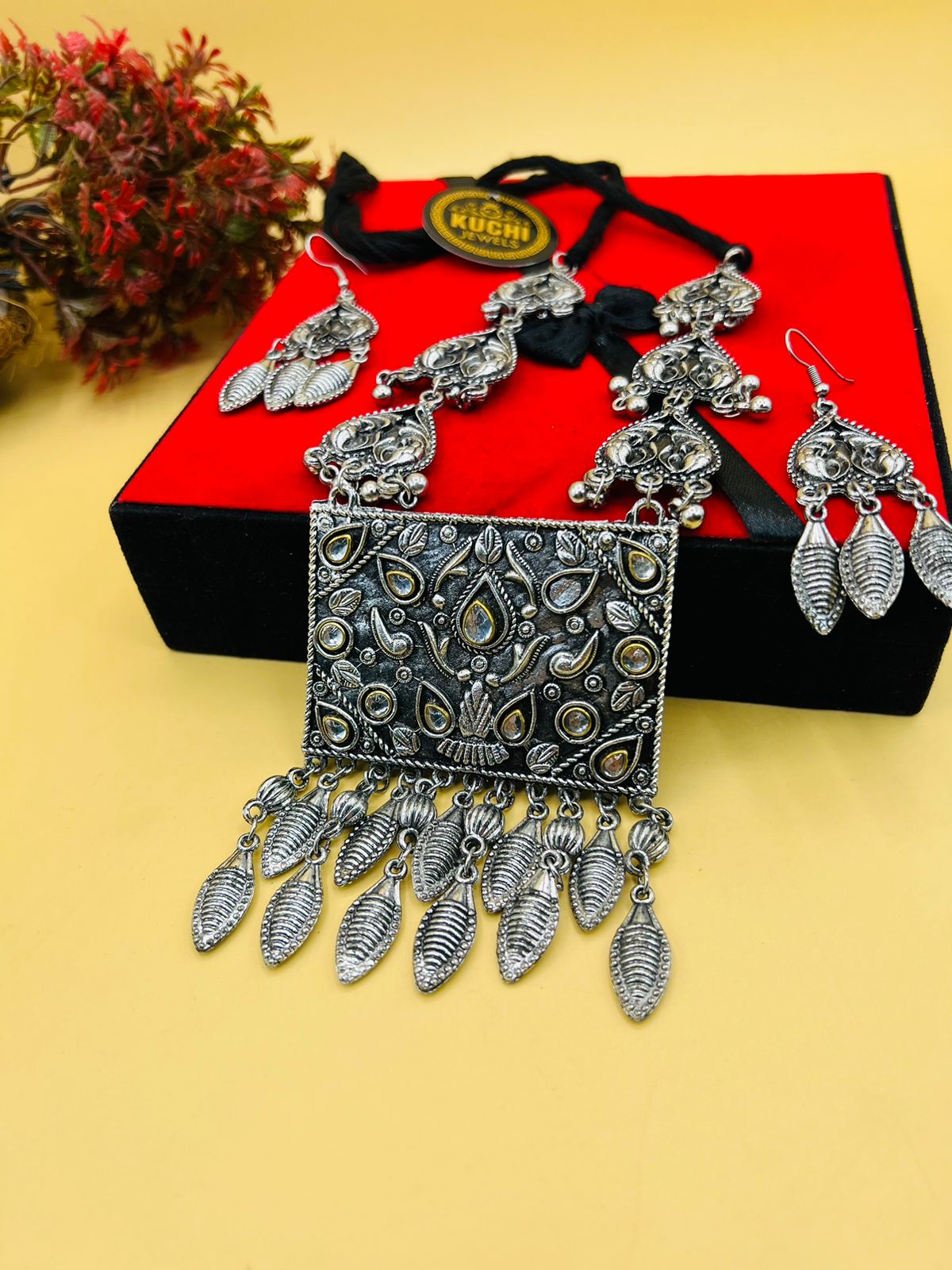 Oxidized Antique Polish Necklace Set