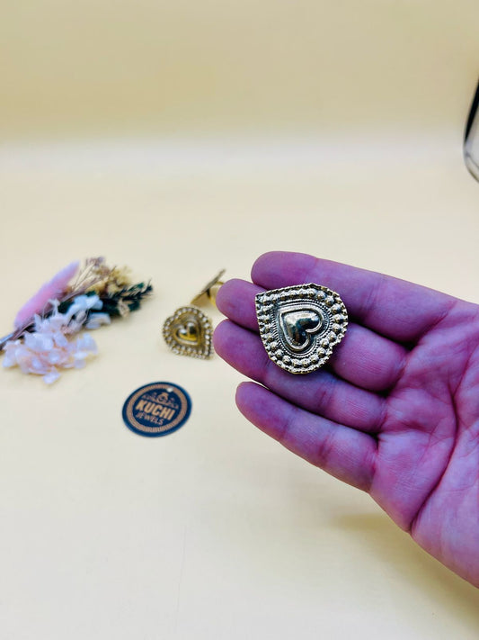 Afghani Style Heart Shape Golden Ring