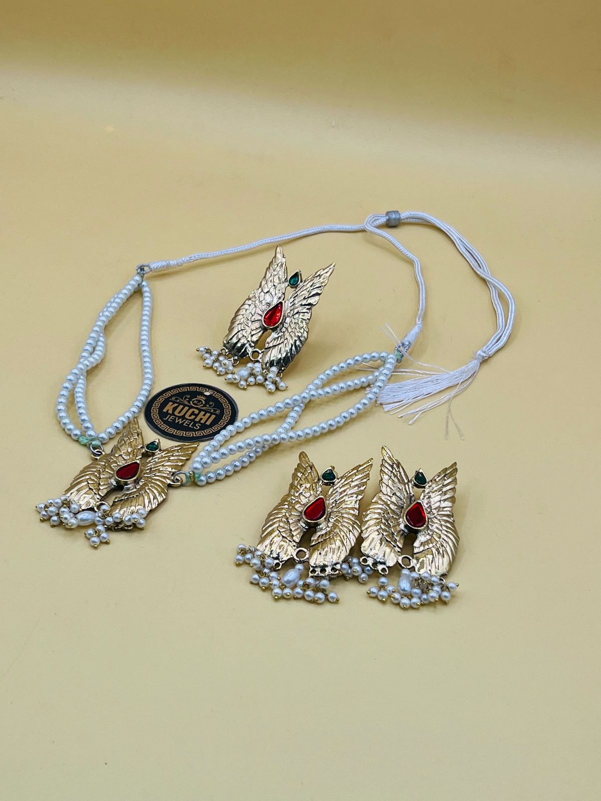 Eagle Wing Golden Necklace Set