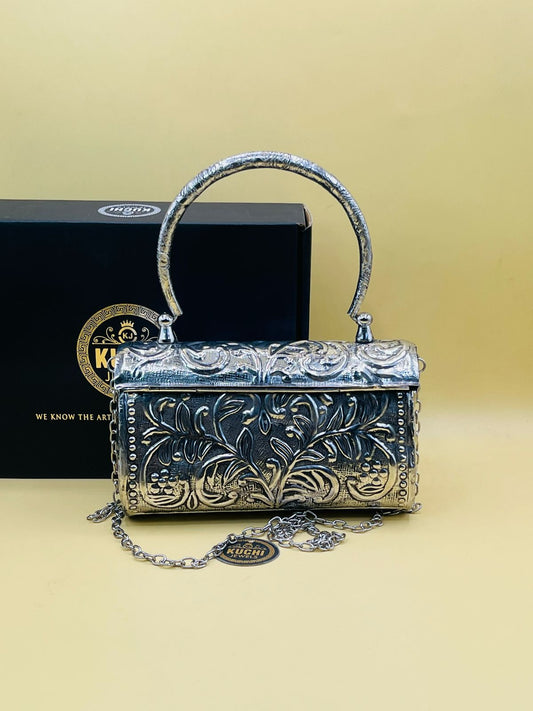 Indian Handmade Silver Metal Clutch
