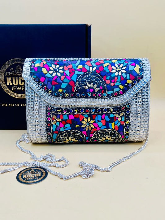 Silver Multi Stylish Metal Bag