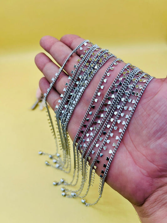 Unique Style Metal Anklet Pair