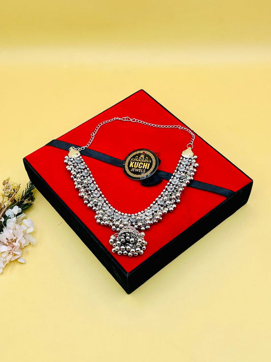 Oxidized Light Weight Jhumka Necklace