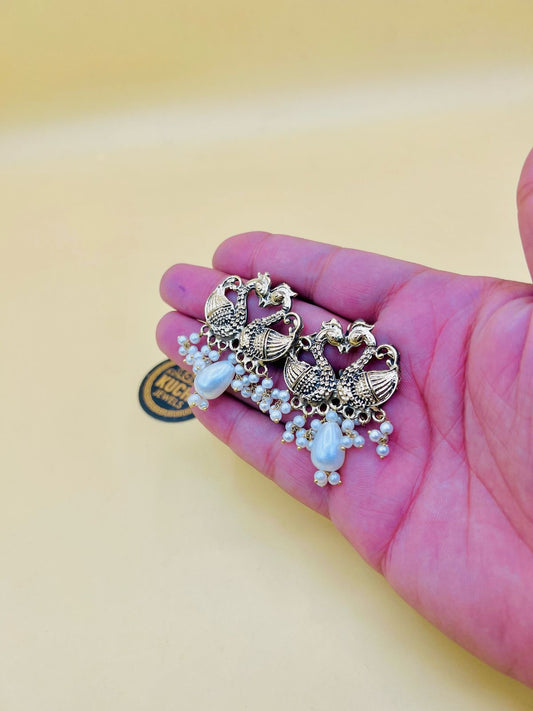 Golden Couple Bird Earrings