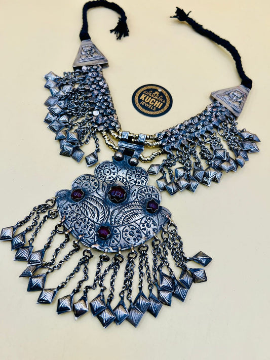 Antique Handmade Turkman Pendant Necklace