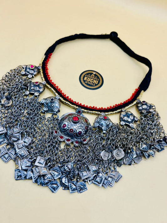 Long Chain Afghani Pendant Necklace