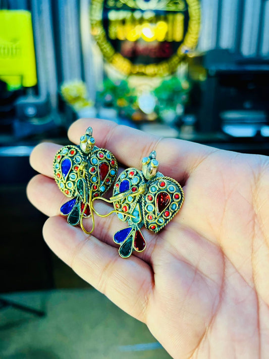 Wing Bird Multi Stone Earrings