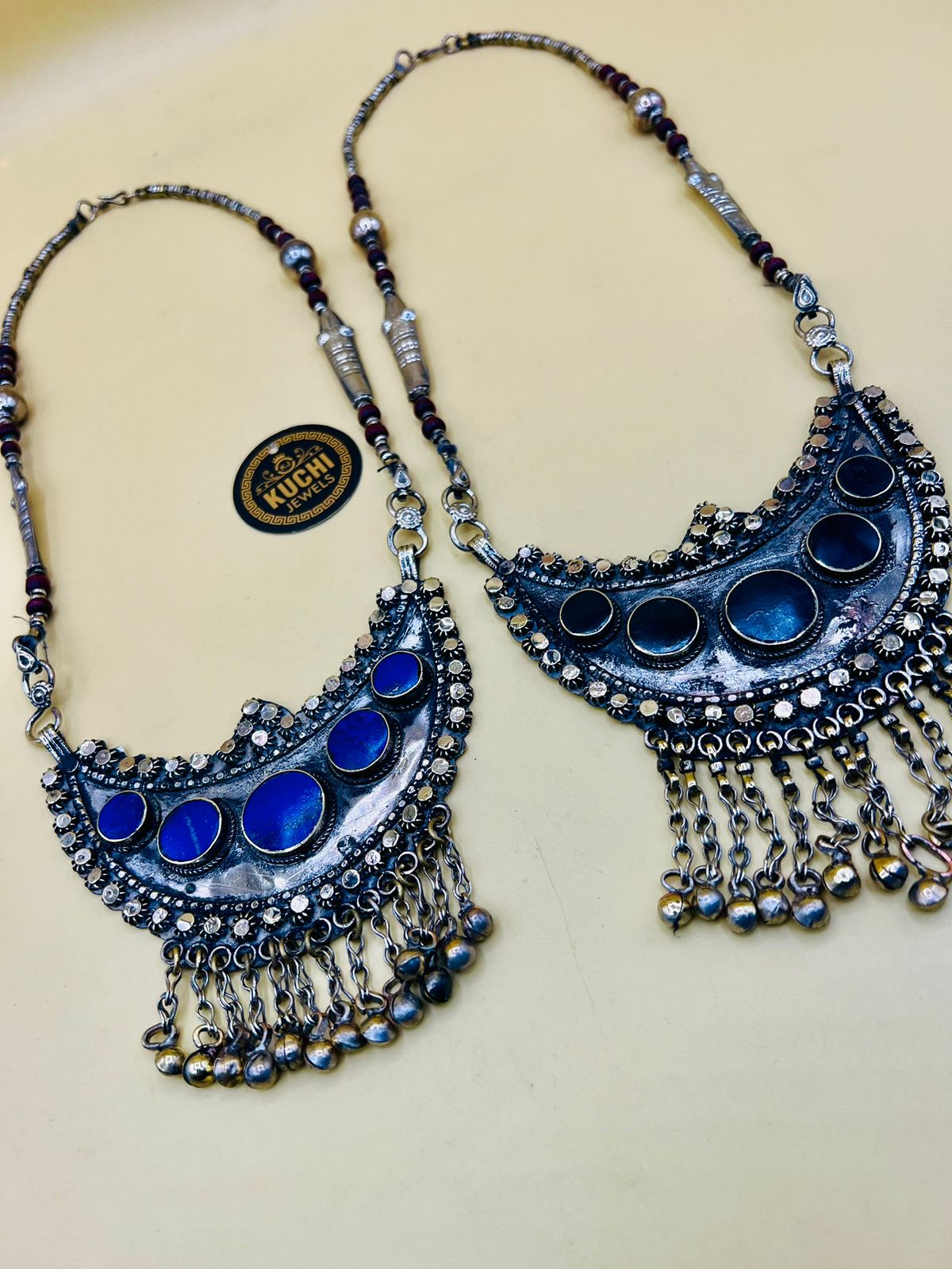 Half Moon Large Stone Pendant Necklace