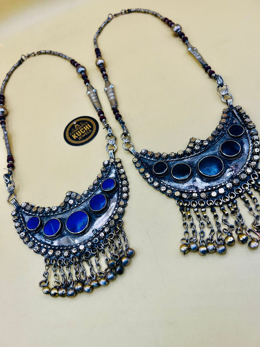 Half Moon Large Stone Pendant Necklace