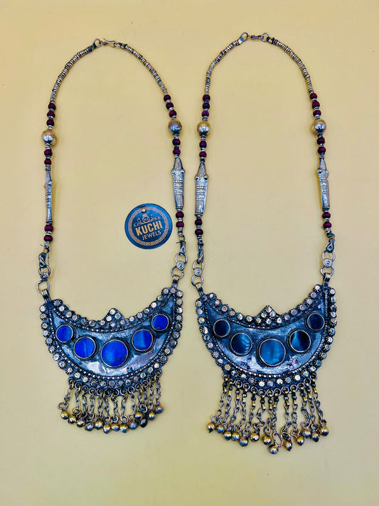 Half Moon Large Stone Pendant Necklace