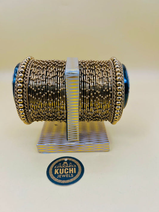 Bajra Style Metal Bangles Set