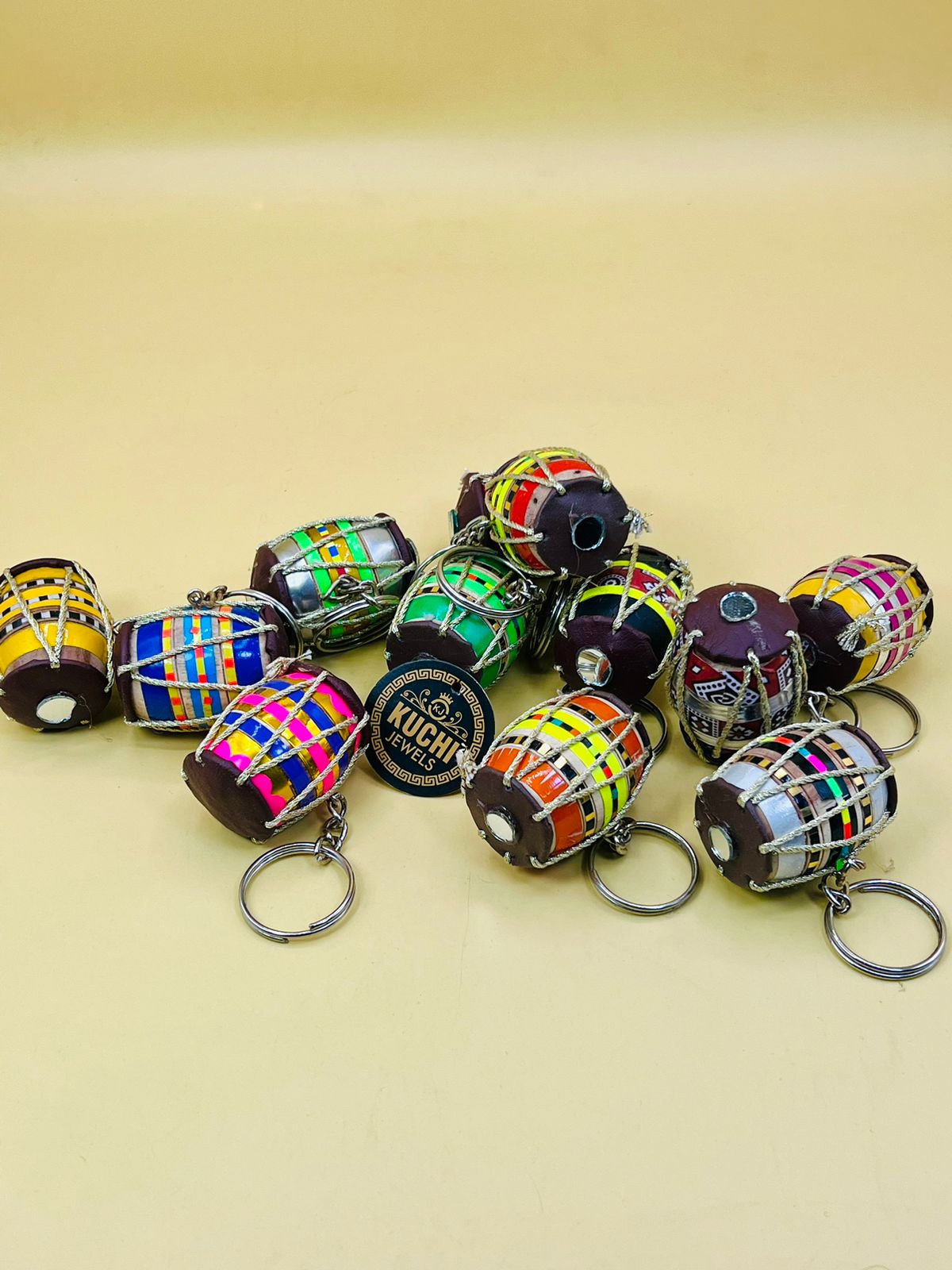 Multi Color Dholki Key Chain