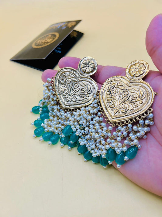 Short Pearls Multi Color Golden Earrings