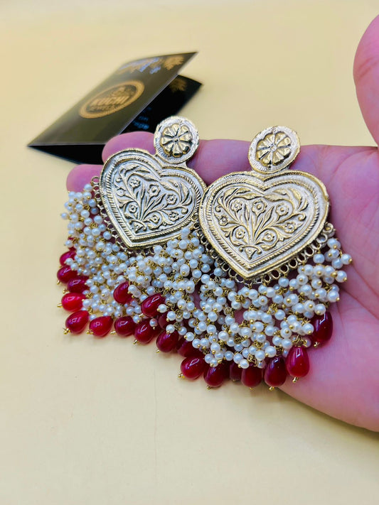 Short Pearls Multi Color Golden Earrings