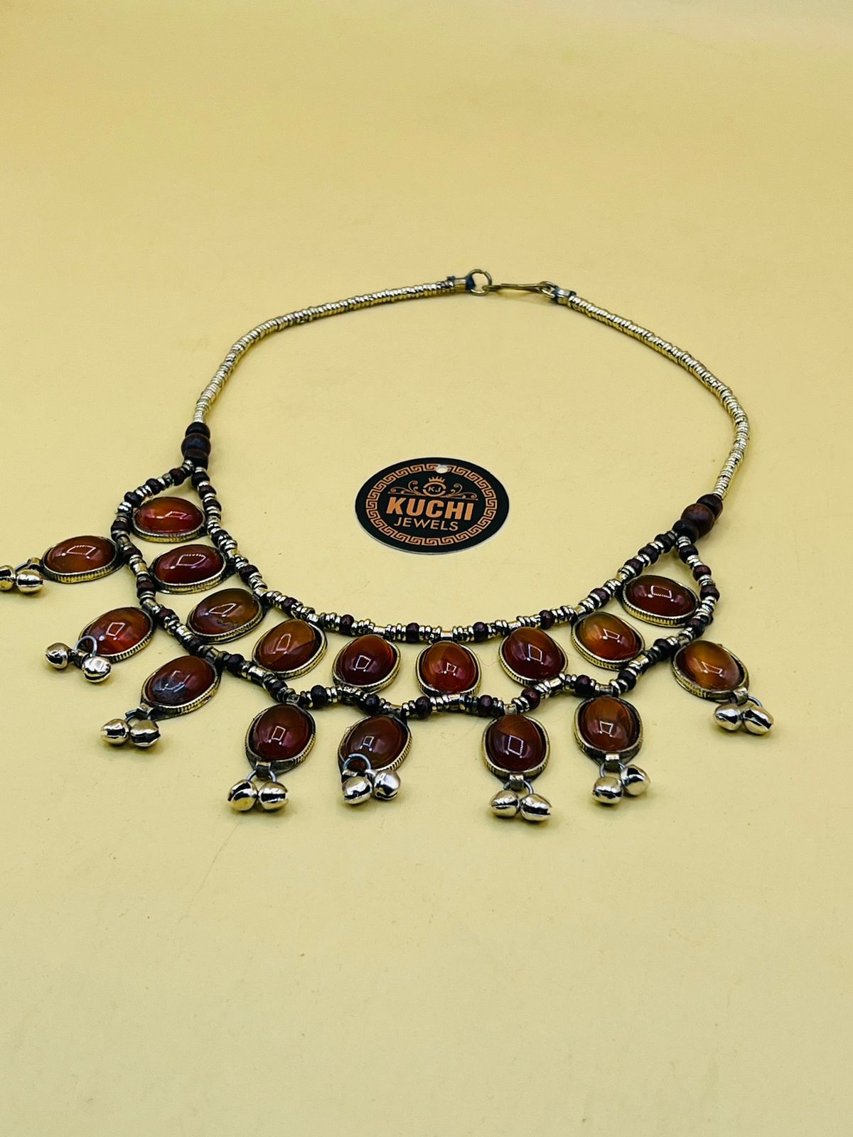 Aqeeq Stone Double Layer Necklace