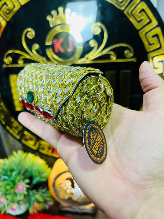 Small Dholki Kundan Bag Best Price