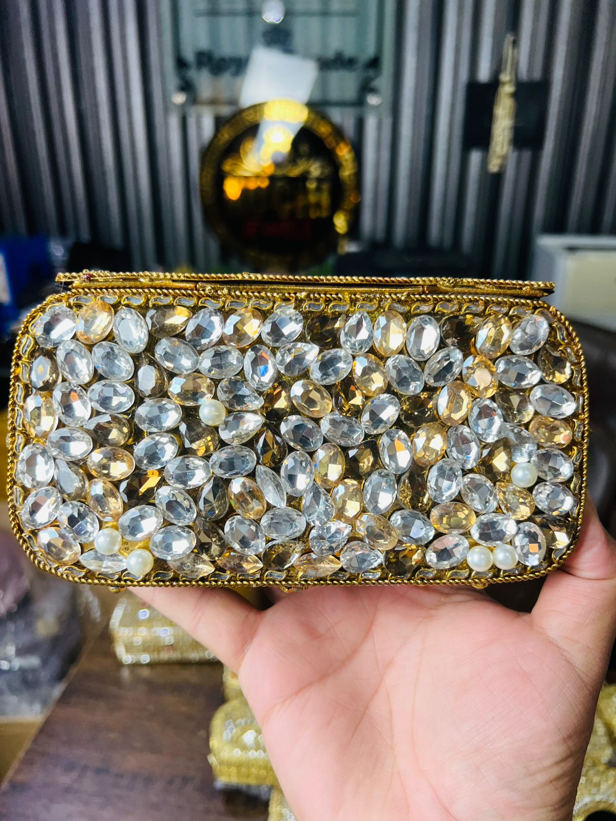 Hand Carry Kundan Work Clutch For Wedding 1-Hani