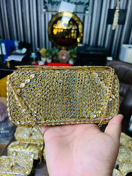 Hand Carry Kundan Work Clutch For Wedding 11-Hani