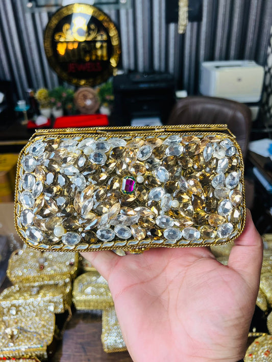 Hand Carry Kundan Work Clutch For Wedding 12-Hani