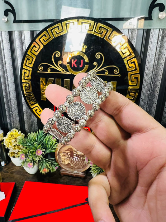 Oxidized Silver Bracelet Adjustable