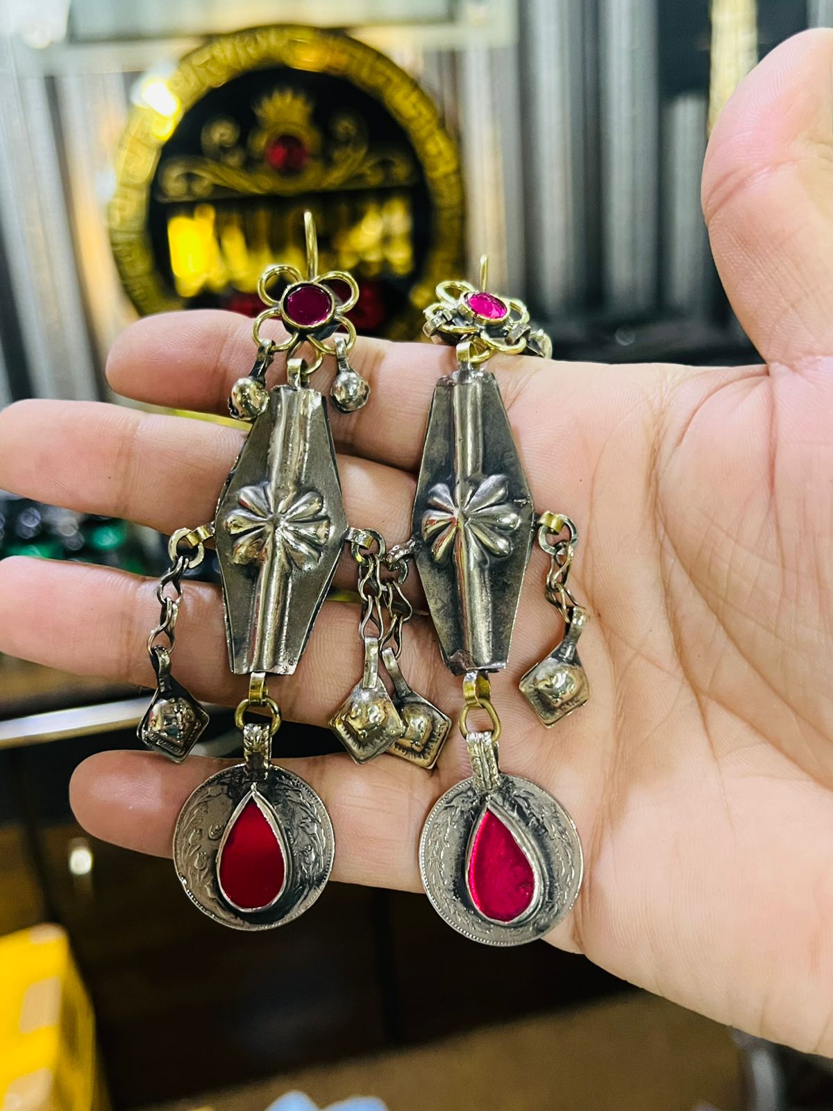 Antique Carving Turkman Earrings